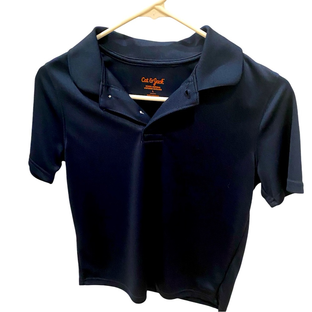 Kids’ Boys’ Girls’ Navy Cat & Jack  Short Sleeve School Uniform Shirt Size L